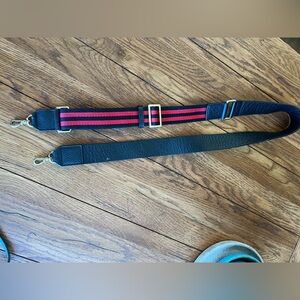 BANDOLIER CROSSBODY STRAP - Black/Red with gold hardware. Strap ONLY